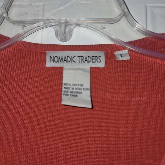 Nomadic Traders Women's Cardigan Button-Up Sweater Burnt Orange Size Large - Picture 2 of 8